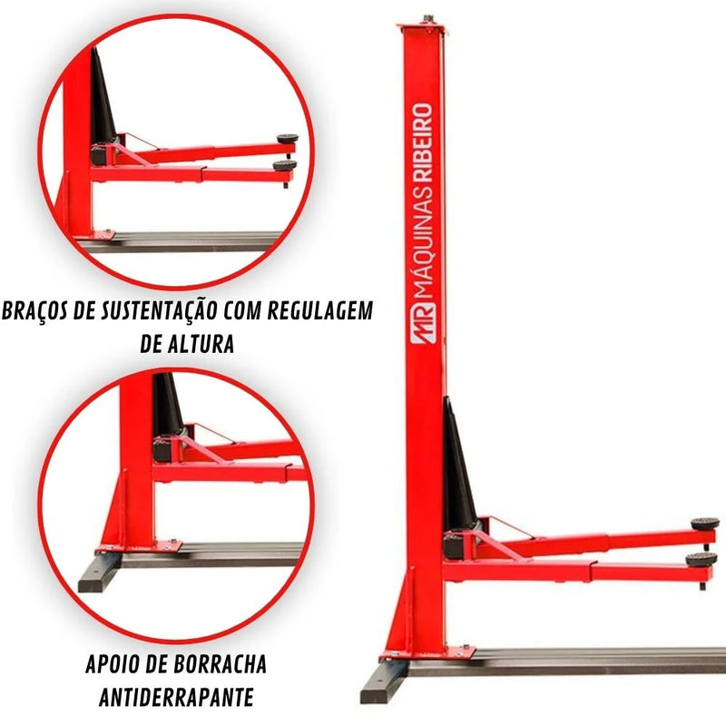 Elevador Automotivo 2500Kg Vermelho Trifásico ER2500 MAQUINAS RIBEIRO-102103