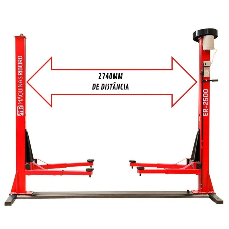 Elevador Automotivo 2500Kg Vermelho Trifásico ER2500 MAQUINAS RIBEIRO-102103